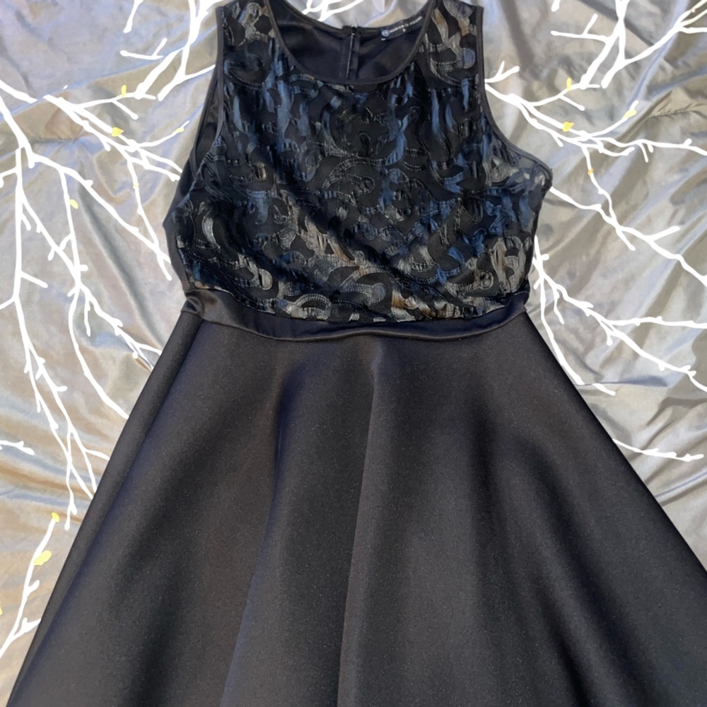 Fashion to Figure Venus Mesh Scroll Flare Dress